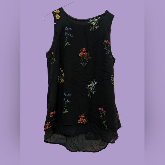 H&M Modern Classic Two Layer Floral Print Slit Back Blouse, Size 4 - Picture 1 of 3